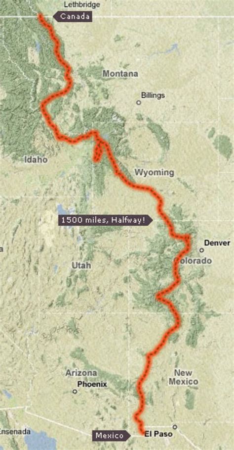 MAP The Continental Divide Trail Map